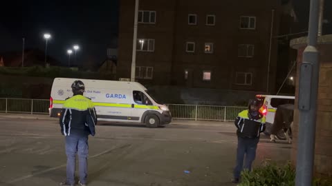 Citywest Gardai on horseback have arrived.