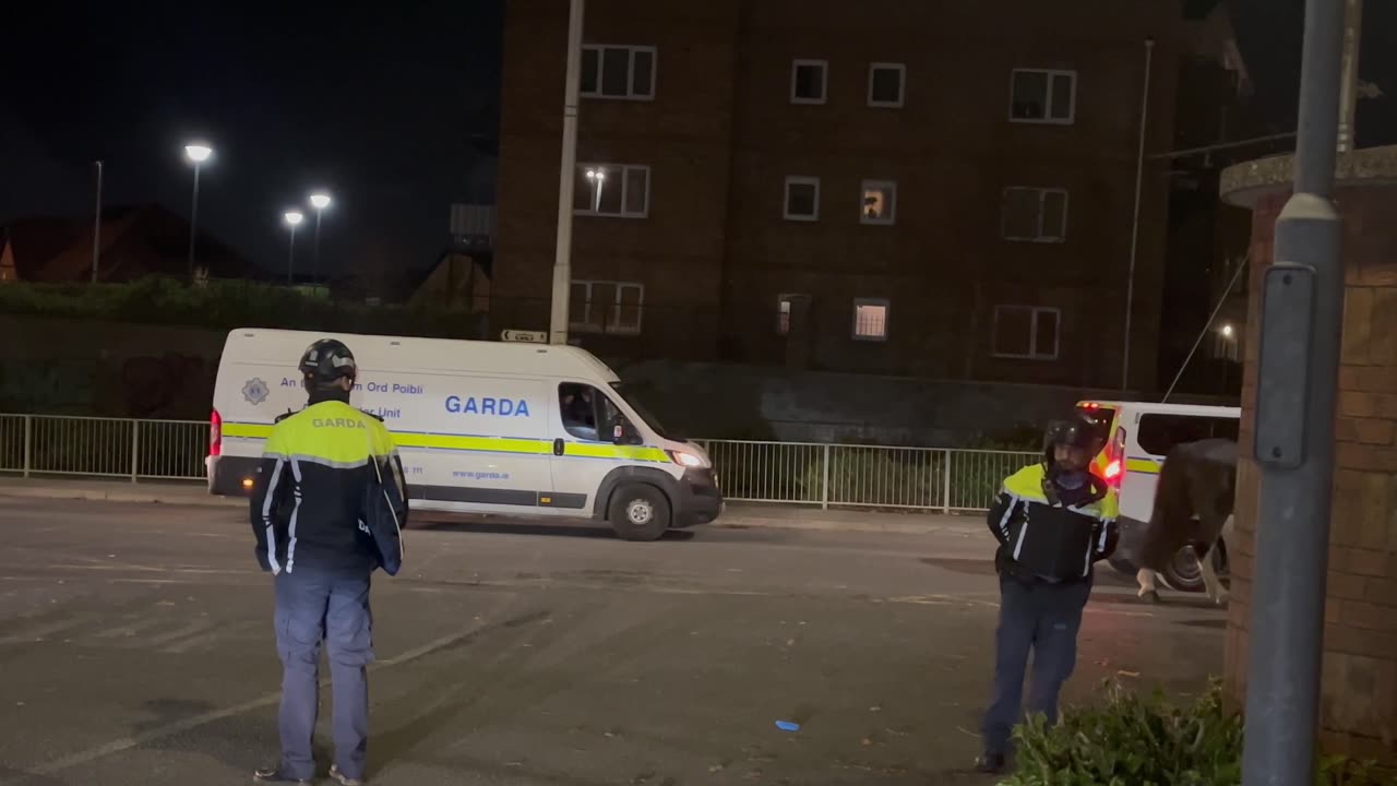 Citywest Gardai on horseback have arrived.