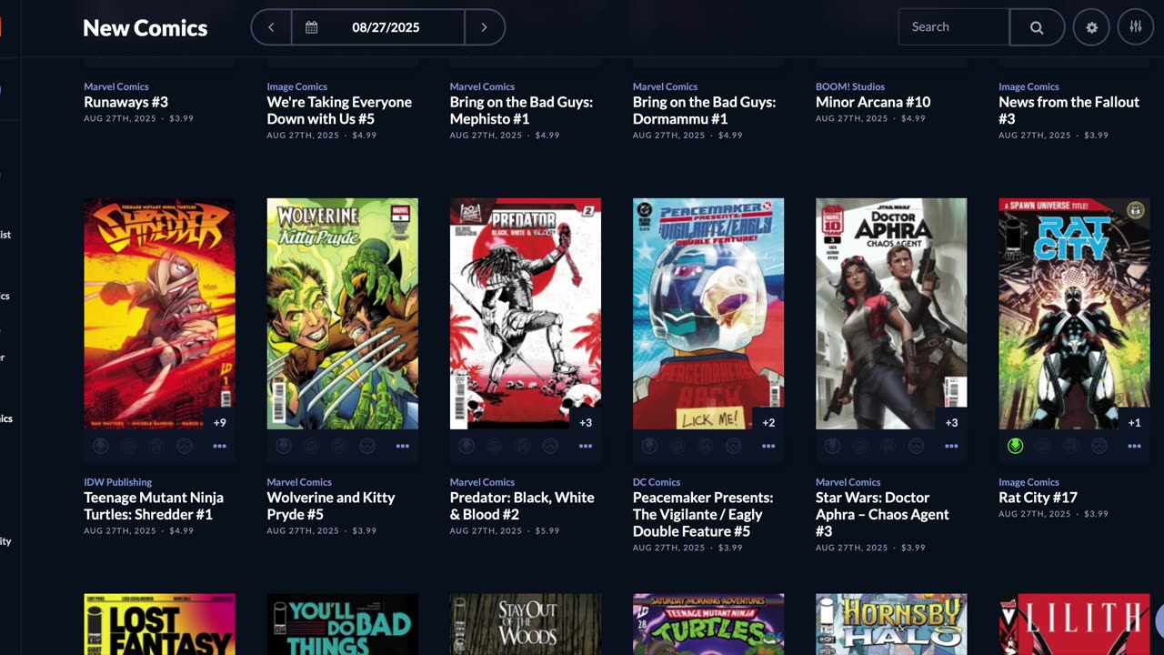 NEW COMIC BOOK RELEASES, SPECS & NEWS - August 27th, 2025