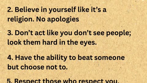 How to get real respect.