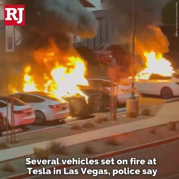 MASSIVE FIRE (ARSON) AT TESLA DEALERSHIP IN LAS VEGAS.