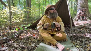 🌲 A Peaceful Day in the Woods — Bushcraft, Shelter, Fire & Coffee 🌲