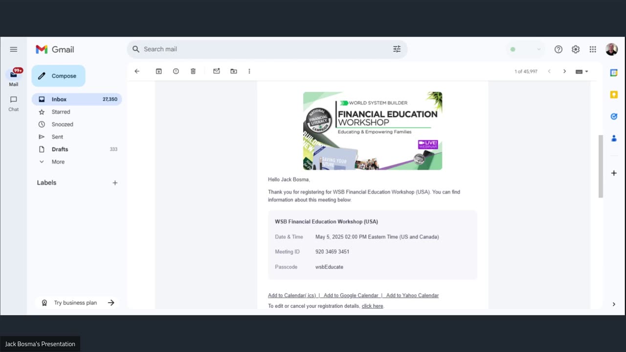 WSB National Workshops