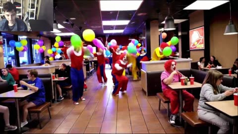 Outtake #3,017 Of The Clowns Roaming Around A Taco Bell Restaurant At A Fake Funny Parody Video