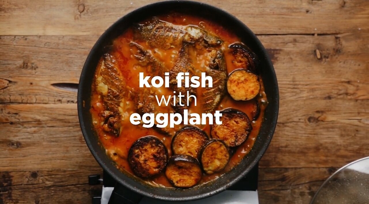Koi Fish with Eggplant