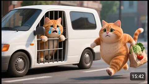 Mom Cat Saves Kitten from Car Animal Catcher