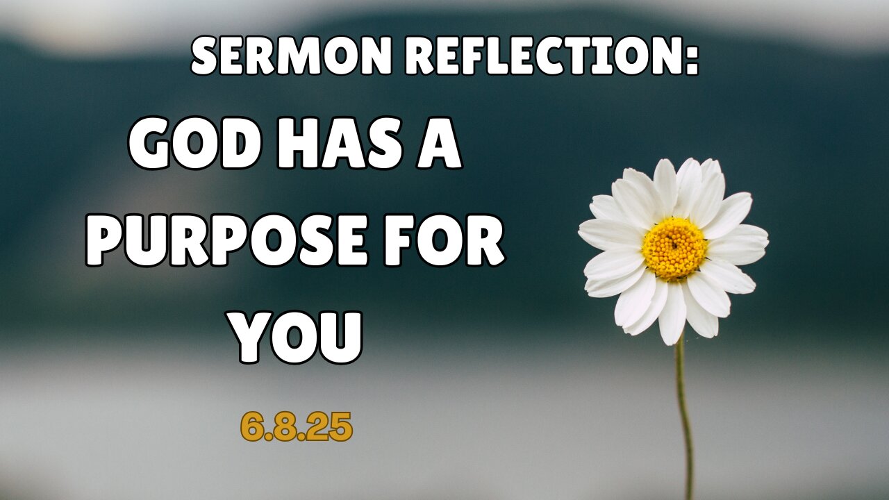Sermon Reflection: God Has A Purpose For You! - 6/8/25