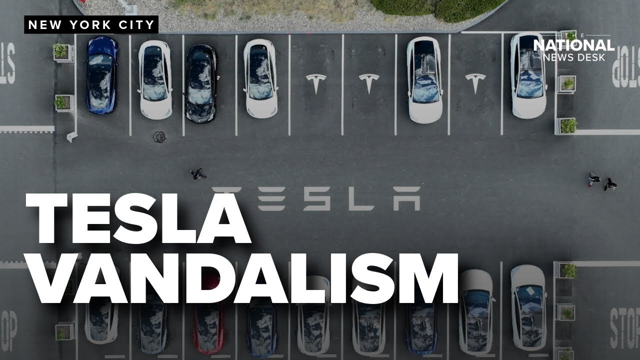 Tesla dealership in NYC spray painted