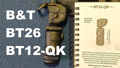 B&T ACCU-SHOT BT12-QK: Standard Height Accu-Shot Precision Rail Monopod, BT26: CAR Adaptor