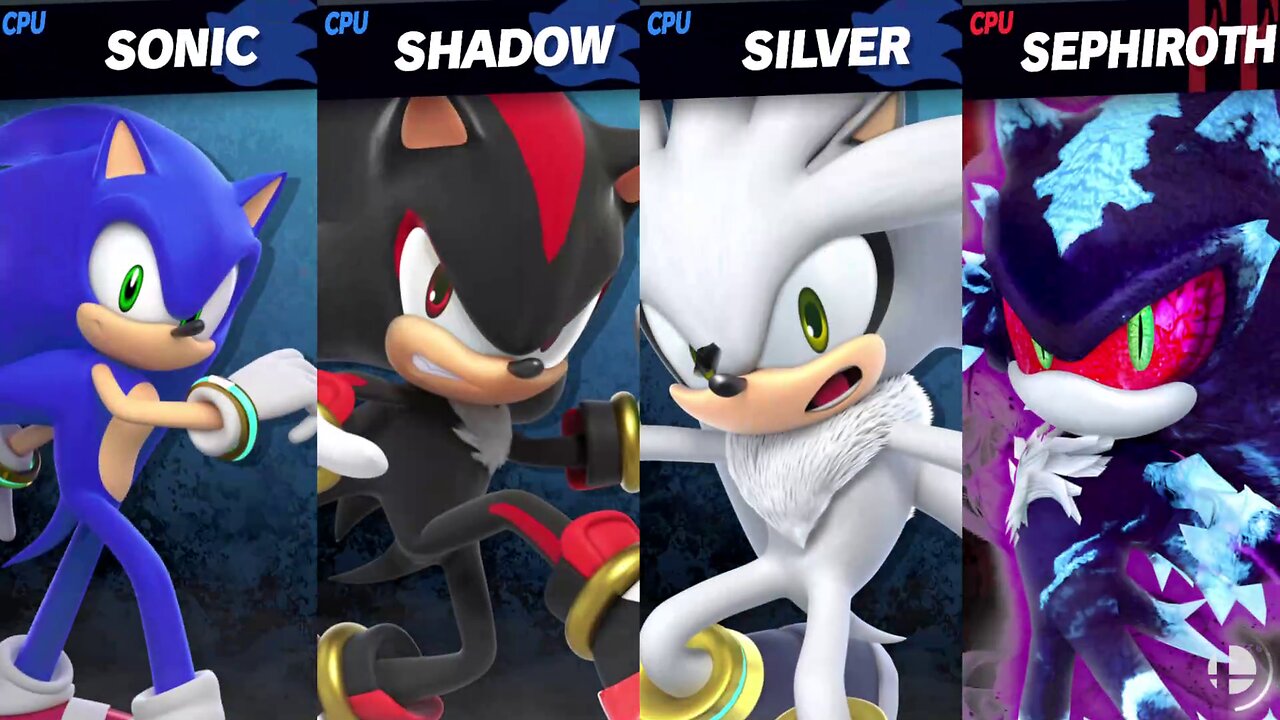 06 Sonic & Moveset Shadow & Moveset Silver vs Mephiles (Sephiroth) SSBU Quickie