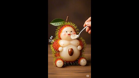 Cute Lychee Baby Eating Sweet Lychee