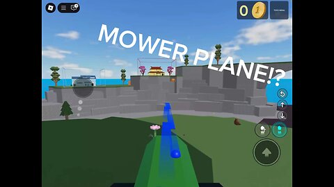playing FLING THINGS AND PEOPLE on Roblox….(flying mower)