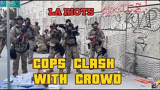 LA Riots: Cops clash with crowd