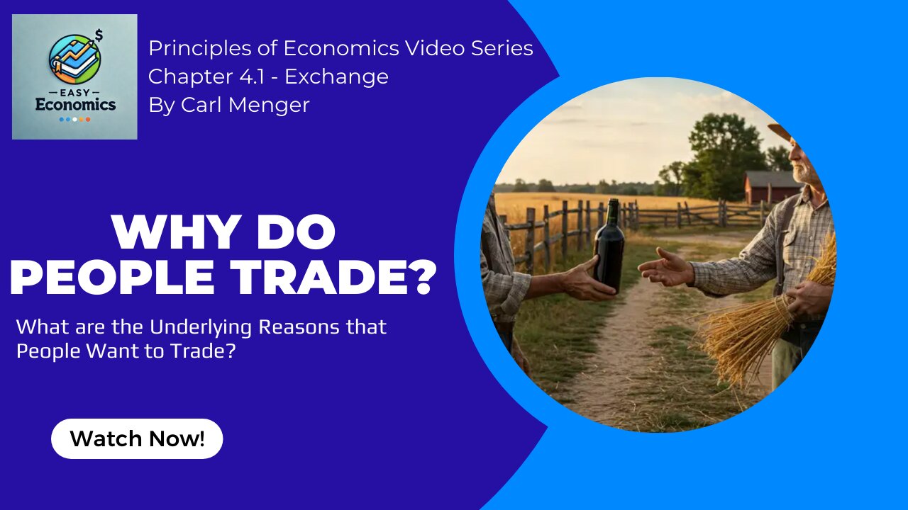 Principles of Economics by Carl Menger Chapter 4.1 - Foundations of Economic Exchange