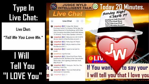 Live Stream LOVE CHAT 12 14 2025 Free: You Ask Me To Say I Love You-I Tell You I Love You-That's It!