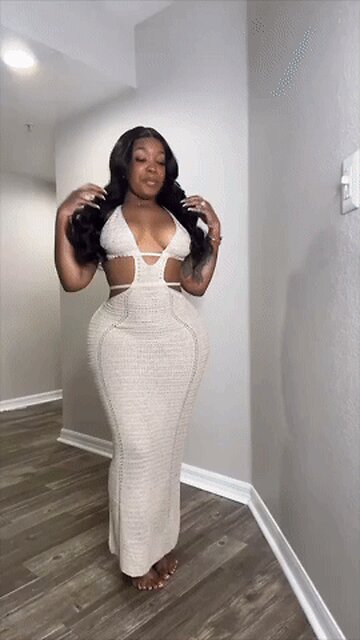 Hugcitar Hollow Out Crochet Maxi Dress – Backless, Sleeveless, Bandage-Fit for Stunning Elegance