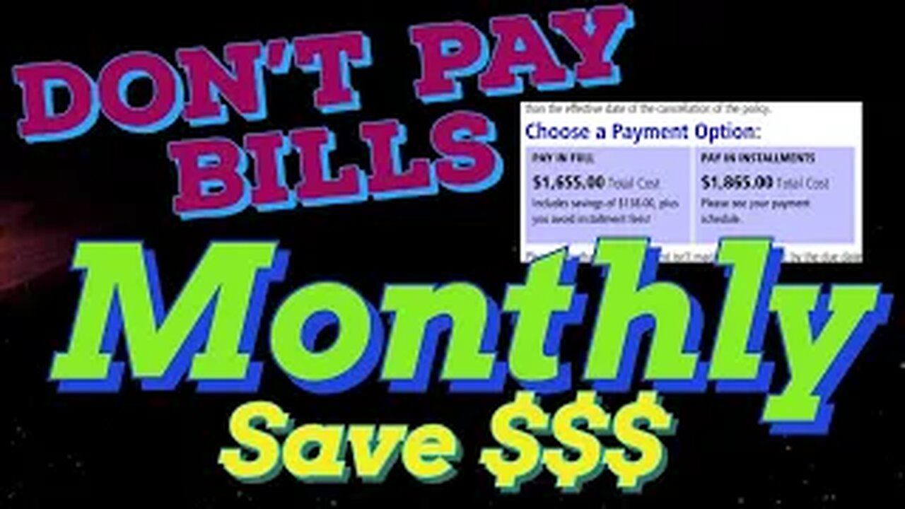 Don't Pay Bills Monthly