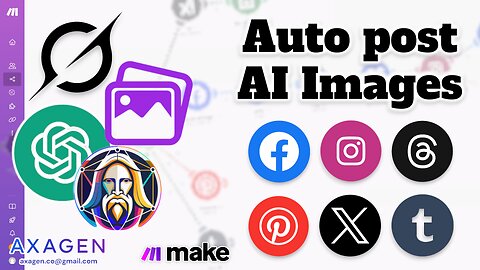Full Social Media Automation AI images | IG, YT, TikTok, X, Threads, Pinterest with Make.com