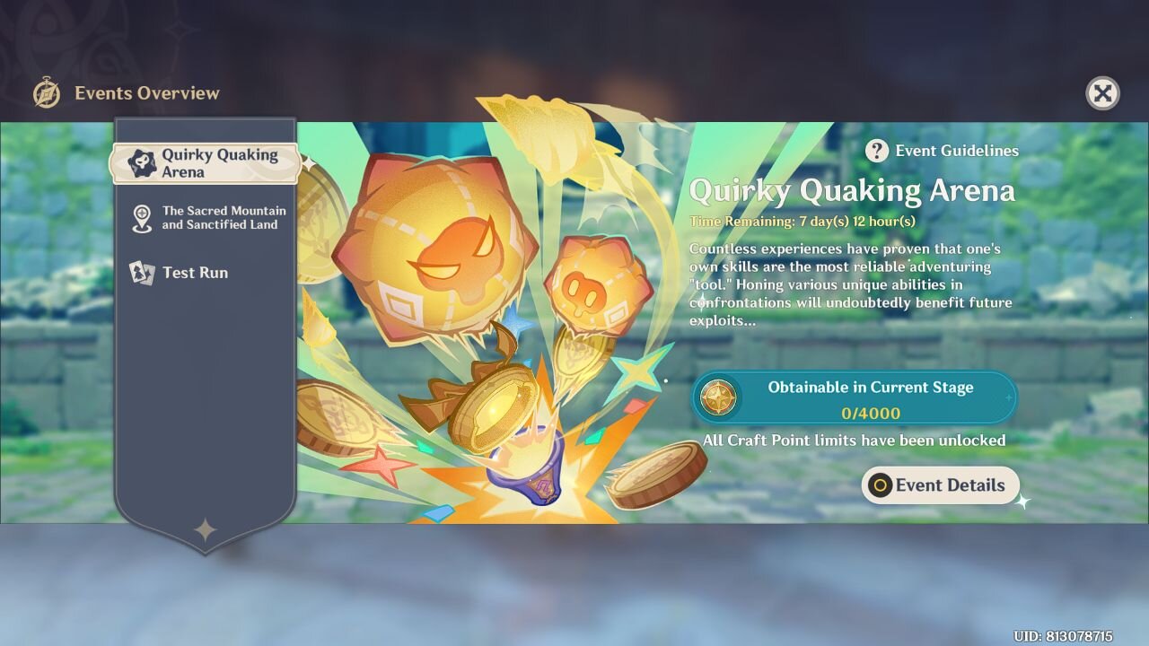 Quirky Quaking Arena Event - Genshin Impact - Version 5.5