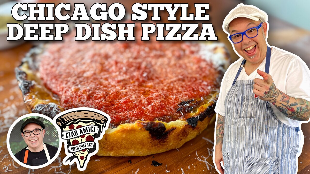 Chef Leo's Chicago Deep Dish Pizza in the Blackstone Pizza Oven