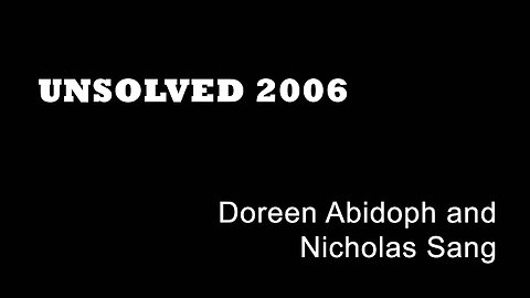Unsolved 2006 - Doreen Abidoph and Nicholas Sang - Mysterious Immolations - Croydon True Crime