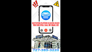 We are currently having issues with our texting platform so CALL or EMAIL us