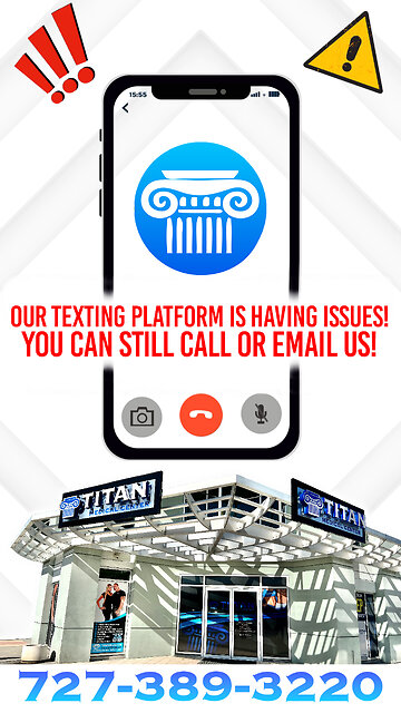 We are currently having issues with our texting platform so CALL or EMAIL us