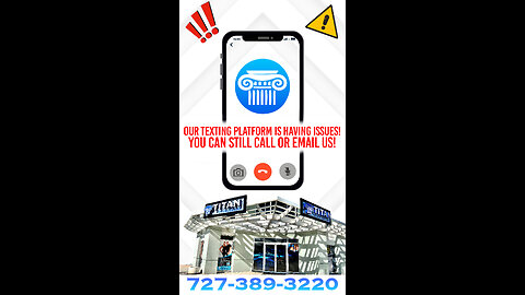 We are currently having issues with our texting platform so CALL or EMAIL us