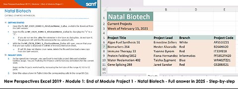 New Perspectives Excel 2019 | Module 1: End of Module Project 1 | Natal Biotech (Update 2025)