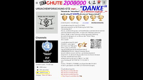 2000000 THX 2 Millionen Aufrufe auf Bitchute - https://old.bitchute.com/channel/HaJuRlosTFh0/