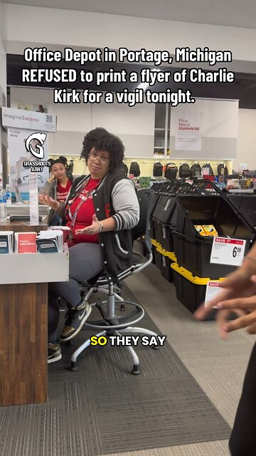 Office Depot in Portage, Michigan REFUSED to Print a Flyer For a Vigil Honoring Charlie Kirk
