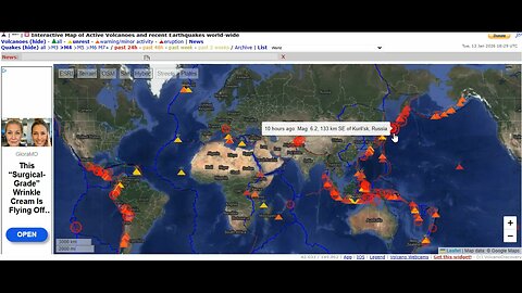 6.2 Magnitude Earthquake & Yellowstone Activity January 13th 2026