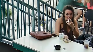 Candid Sexy Smoking Woman 570