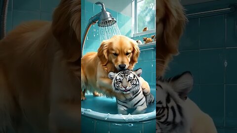 Baby Puppy Fights Through Rain to Rescue Trapped Kitten
