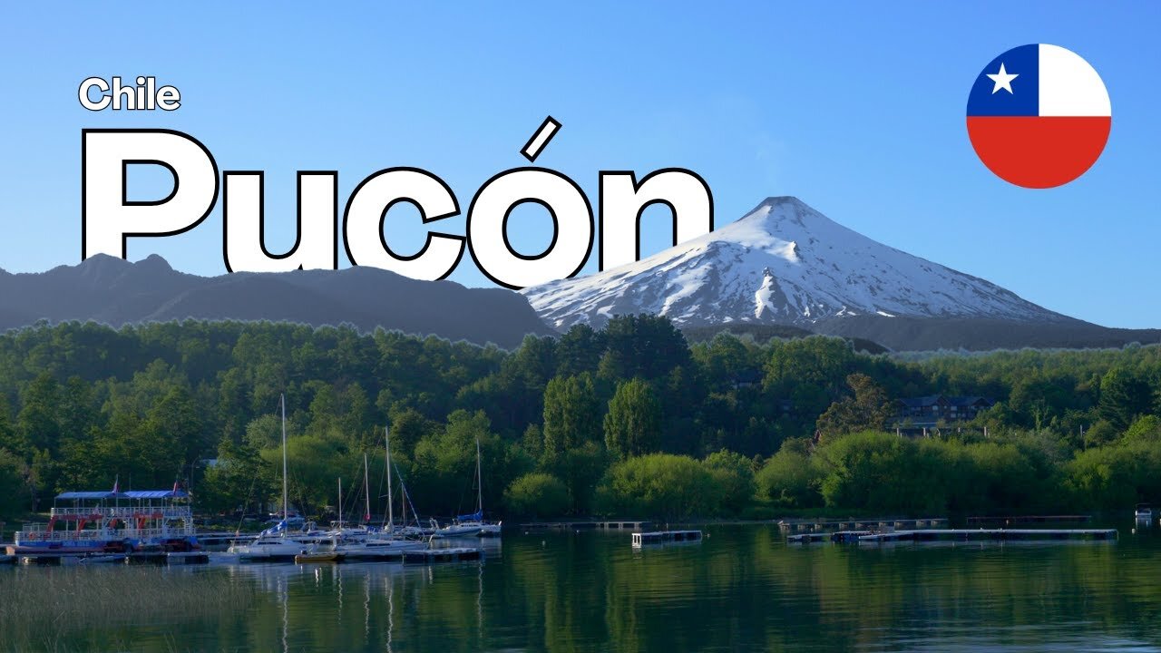 PUCON 🌋Walking City Tour 💦 | CHILE | 4K 60fps