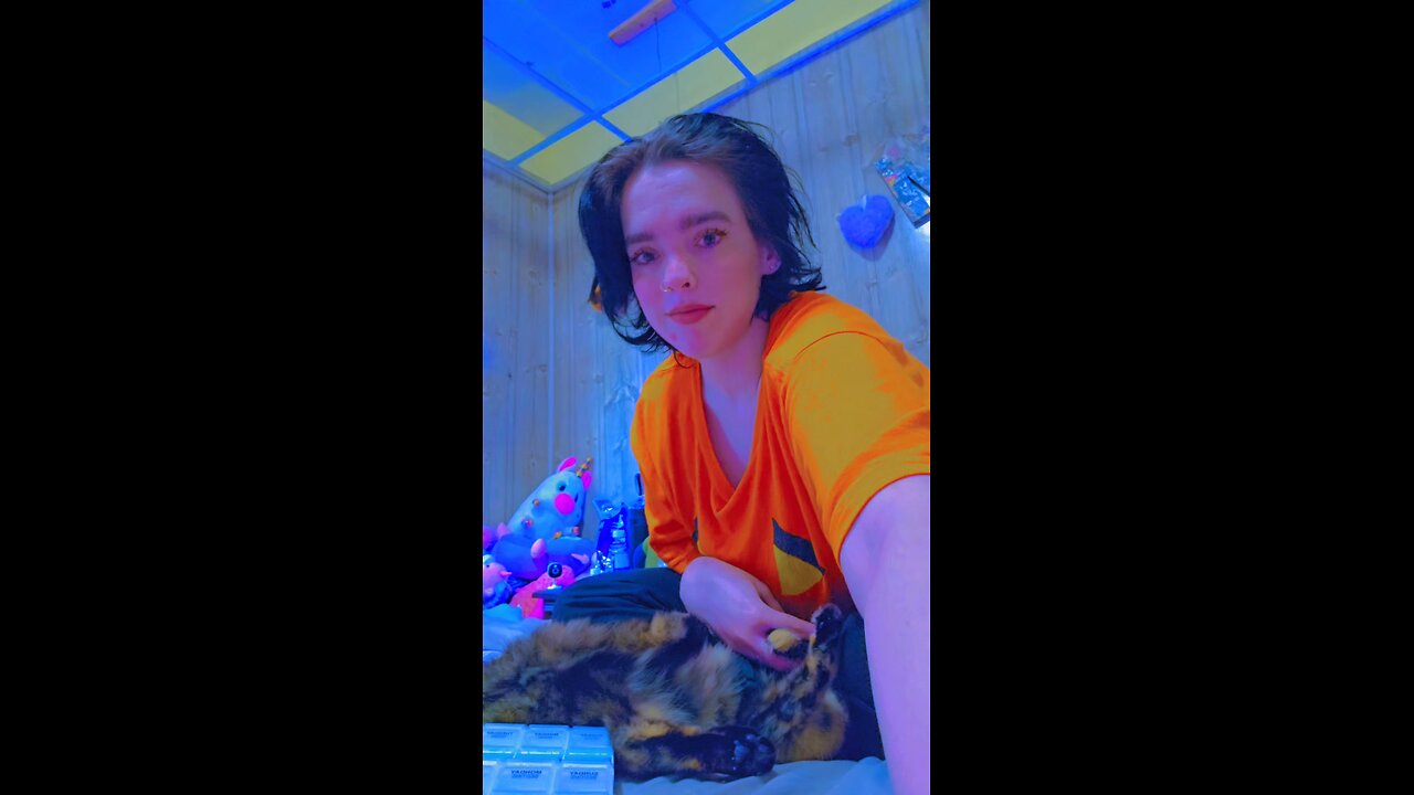 Just vibing while playing with Rosie Mae 😊🐾🐈‍⬛🐾