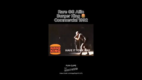 Rare 1991 GG Allin Burger King Ad! 🤘🍔