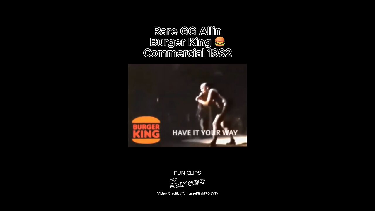 Rare 1991 GG Allin Burger King Ad! 🤘🍔