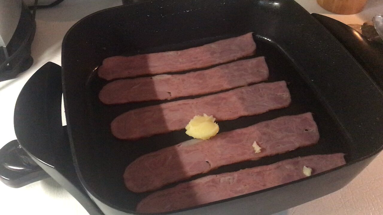 Frying up some Turkey Bacon