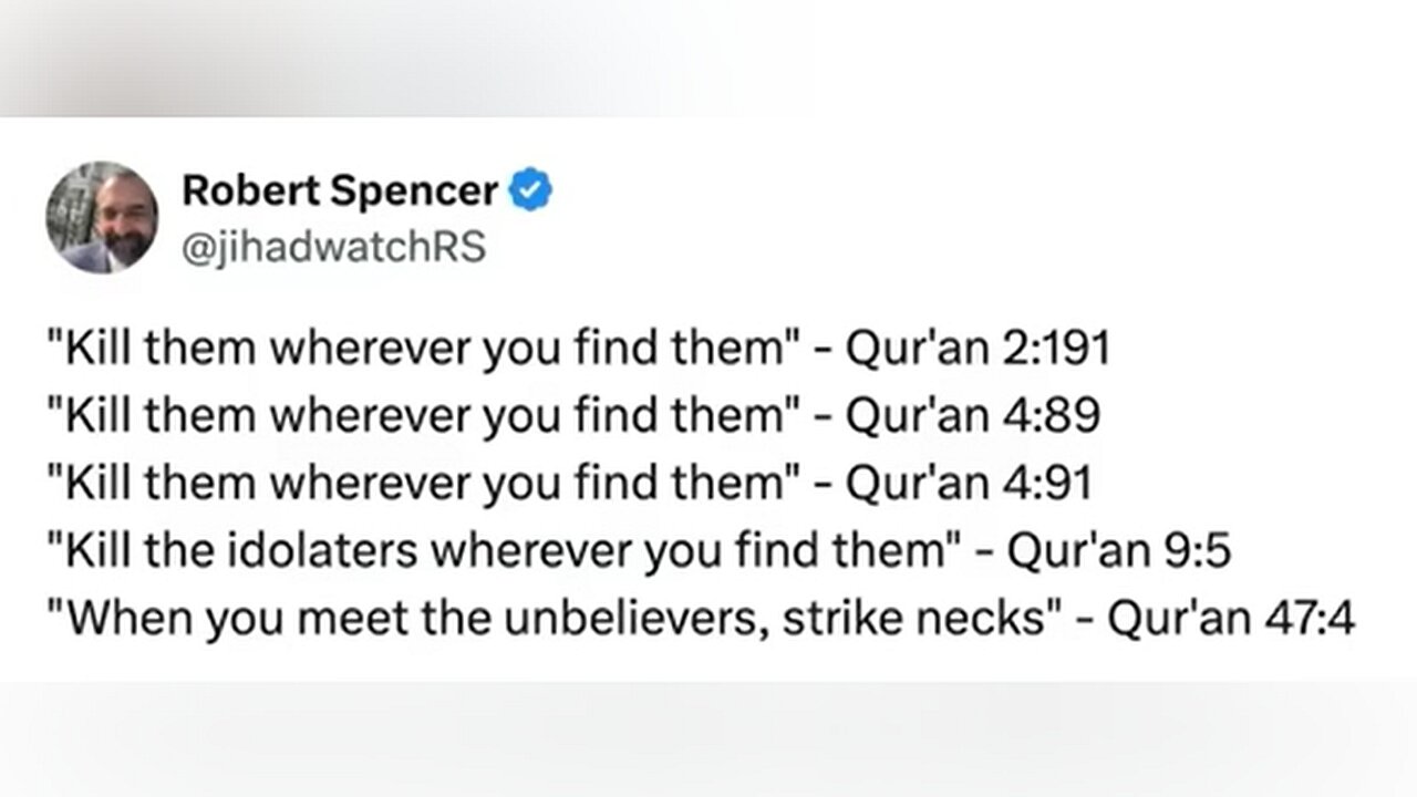 ROBERT SPENCER - DOES THE QURAN COMMAND MUSLIMS TO KILL?