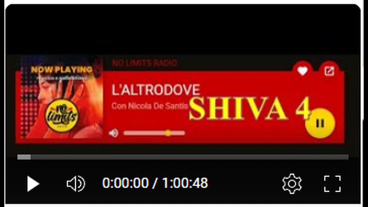 7:Radio Programma "L'ALTRODOVE" rubrica "ANDANDO PER FIUMI" SHIVA 4 NO LIMITS RADIO 550mila ascolti