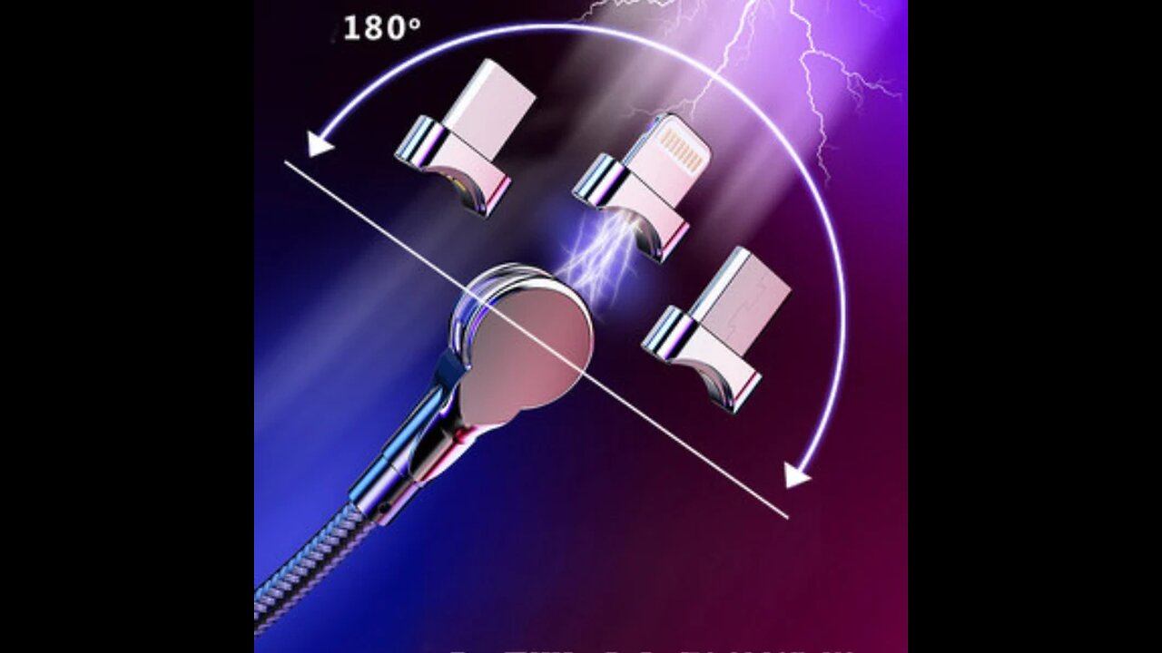 Magnetic Charging Cable. with 2.4A Fast Charging, Strong Magnetic, 180° Rotatable, Data Transfer