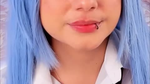 Blue Hair Schoolgirl Cosplay 💙