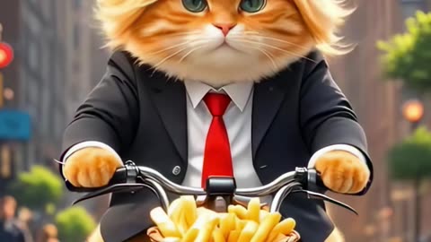 Cat is Making a big deal #catstory #aicat #cuteanimals #elonmusk #trump