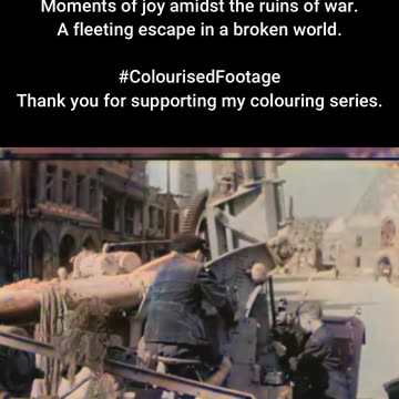 Echoes of Innocence Children and Abandoned Gun #ColourisedHistory