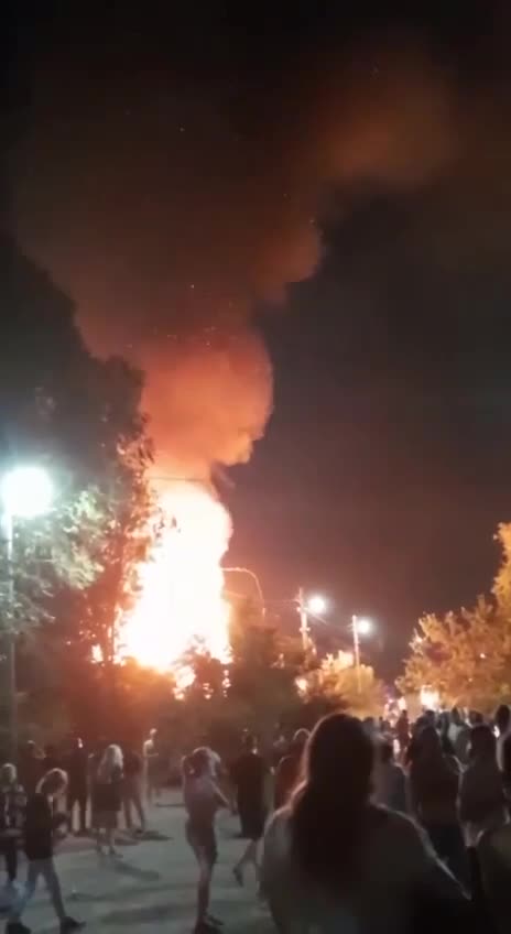 Tons of People Come Out to Watch the Show. As Multiple Drones Smash Into Refinery in Sochi