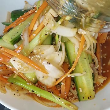 Super Easy Cucumber Salad #cooking #satisfying #salad