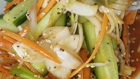 Super Easy Cucumber Salad #cooking #satisfying #salad