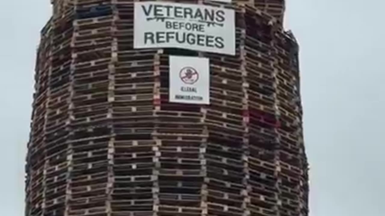 Locals built a huge July 11 Bonfire in Ireland arousing anger from the Coudenhove Kalergi importers.