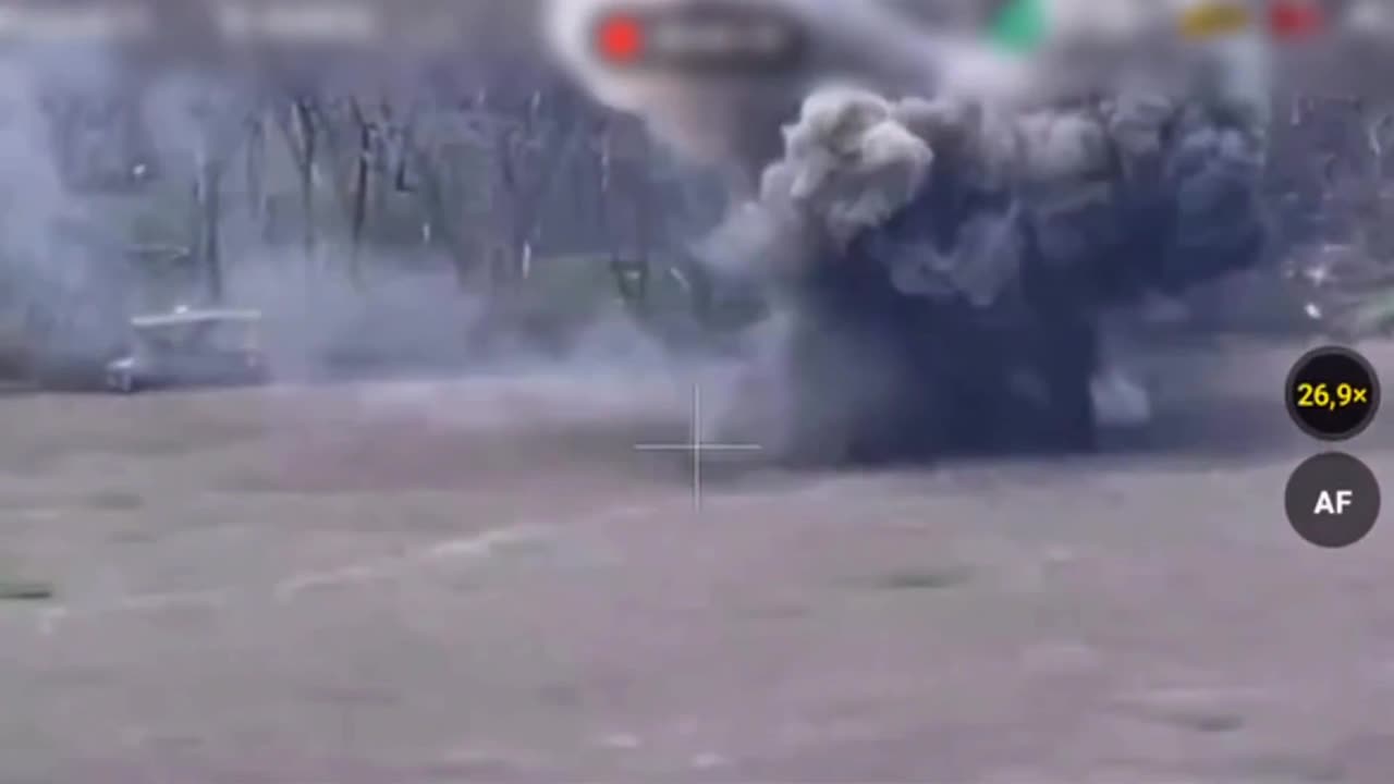 Russian APC Hits a Mine and Detonates